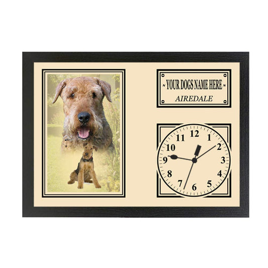 Airedale Personalised Dog Breed Gift Clock
