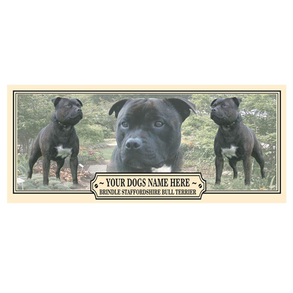 Brindle Staffordshire Bull Terrier Personalised Dog Breed Gift Mug with Treats