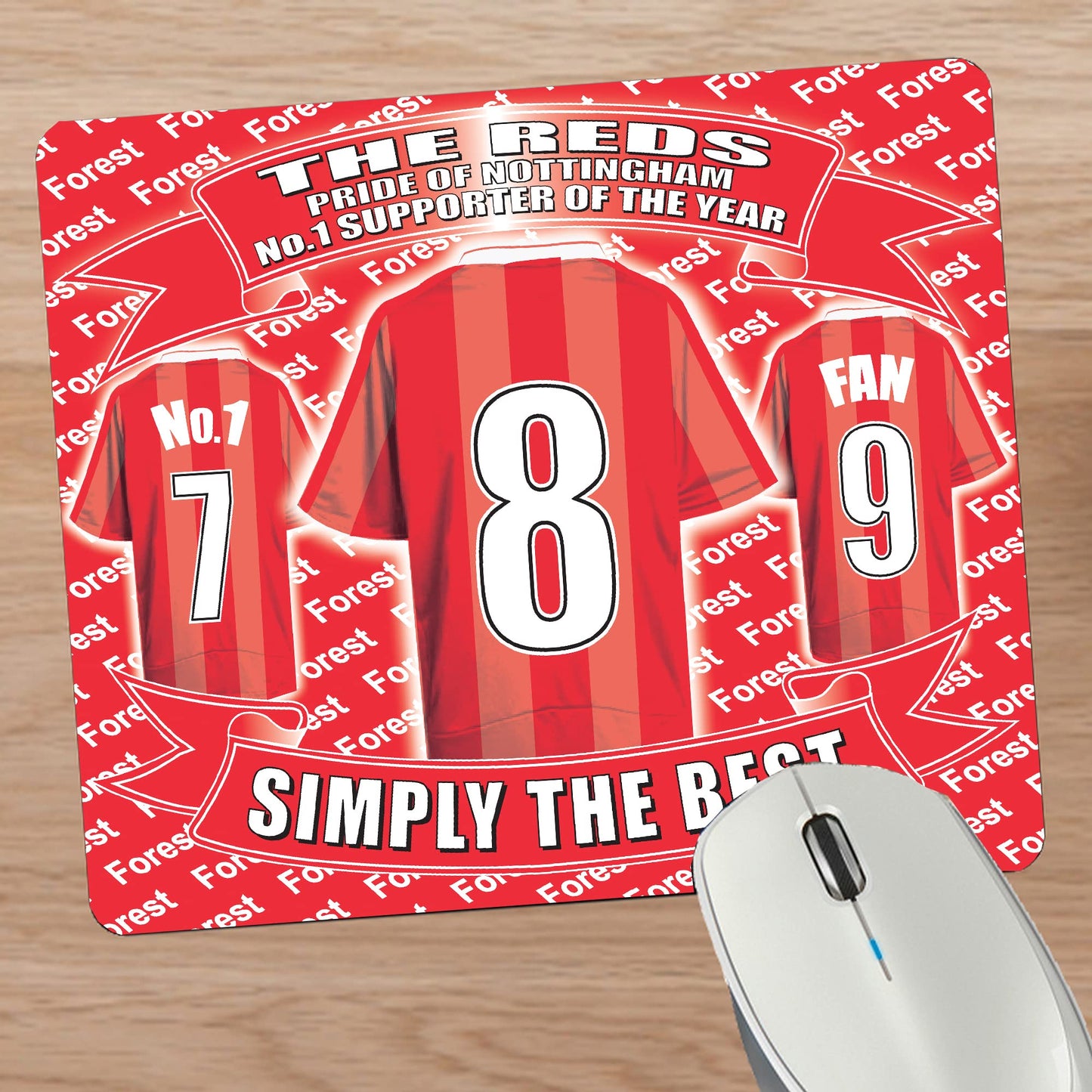 Notts Forest Football Shirt Mouse Mat Gift