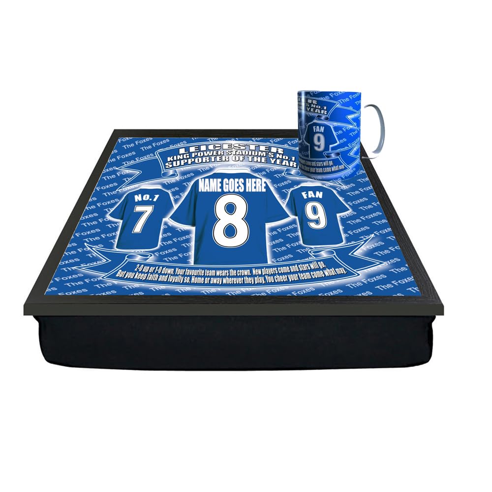 Leicester(City) Personalised Football Club Shirt Lap Tray And Mug Gift Set