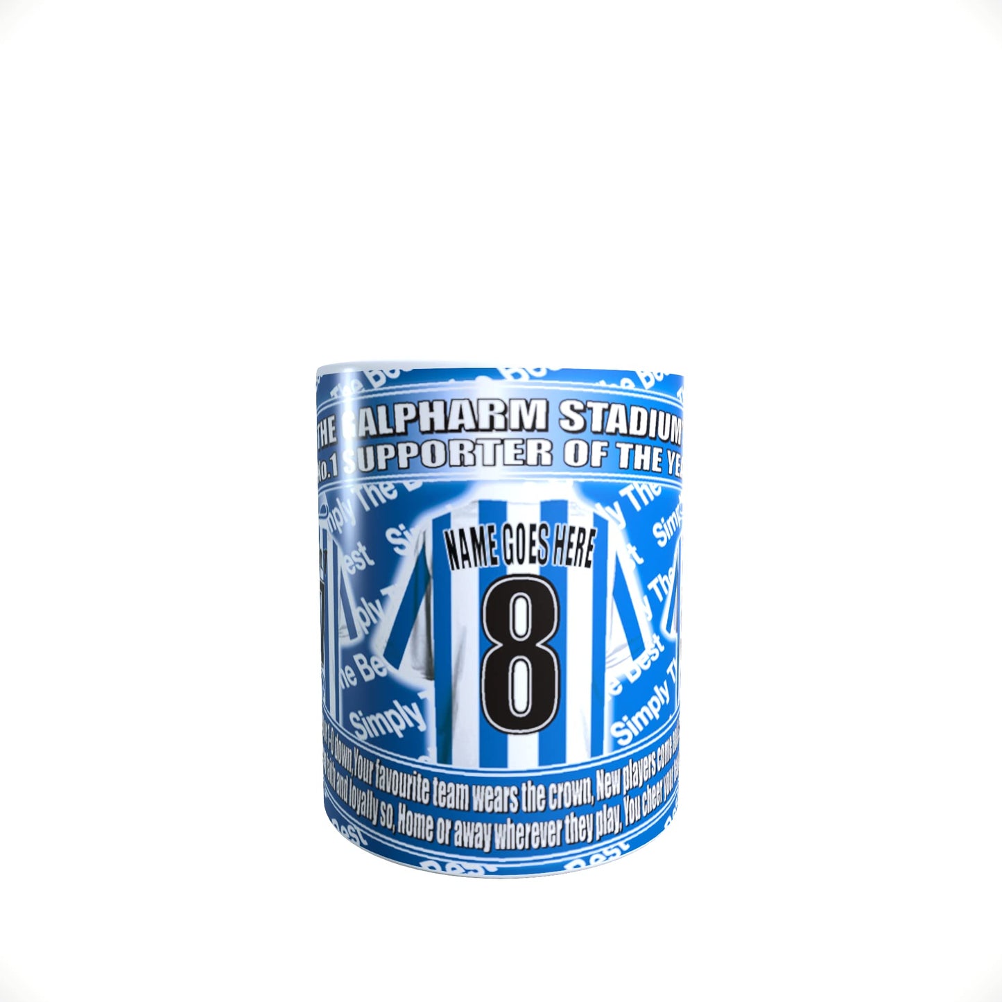 Huddersfield Personalised Football Shirt Lap Tray And Mug Gift Set