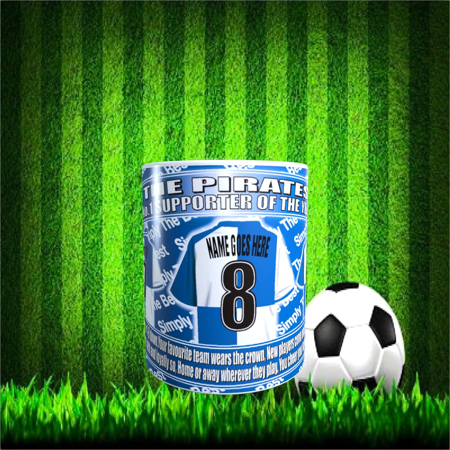 Bristol R Football Team Shirt Personalised Mug Gift with Chocolate Footballs