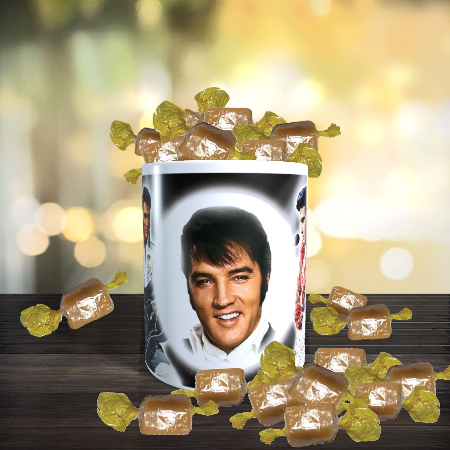 Presley King of Rock n Roll Celebrity Music Icon Mug with Choice of Sweets Gift