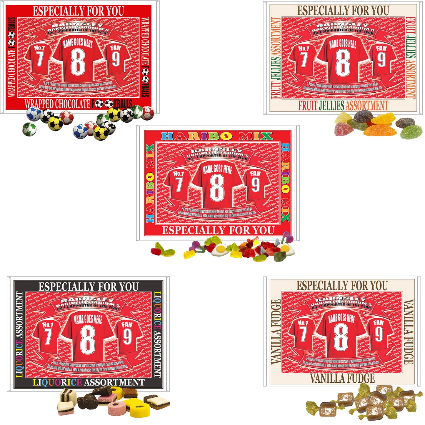 Barnsley Football Shirt Personalised Gift Boxed Sweets
