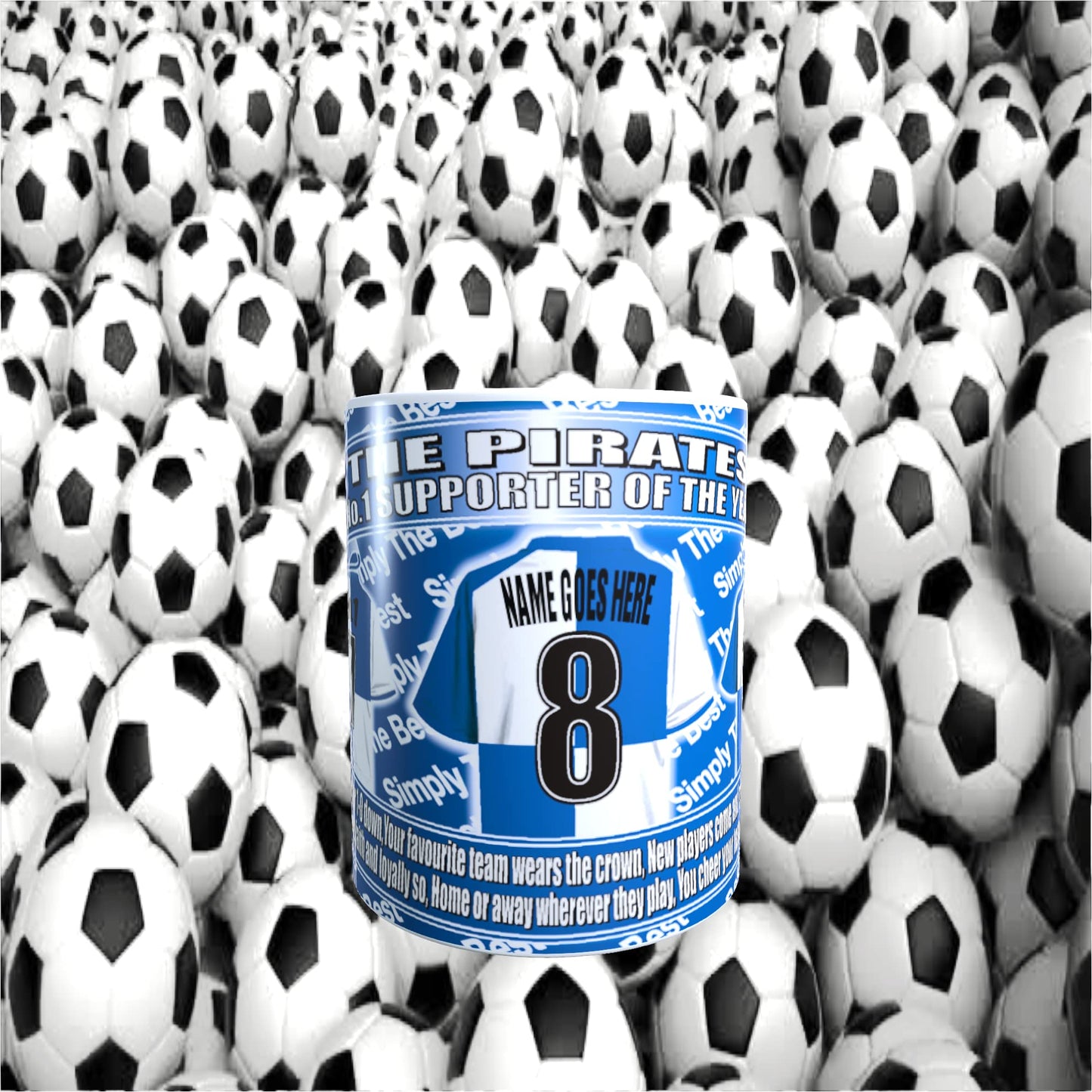 Bristol R Football Team Shirt Personalised Mug Gift with Chocolate Footballs