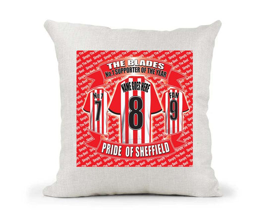 Sheffield U Personalised Football Country Canvas Style Cushion Cover Gift