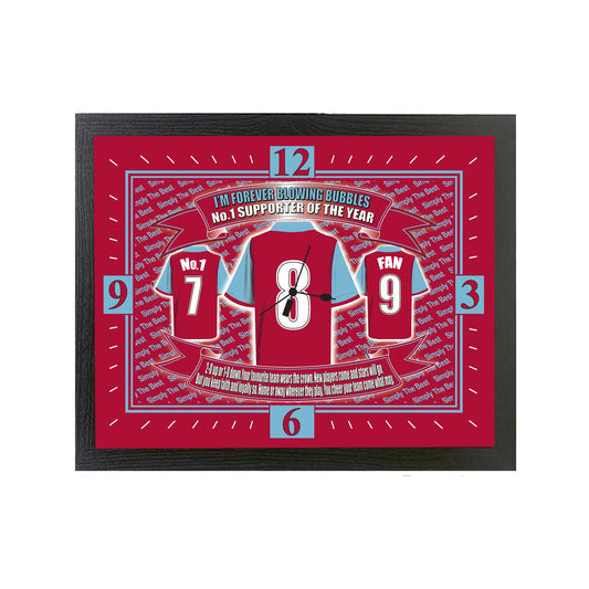 West H Utd Football Shirt Clock Gift Present