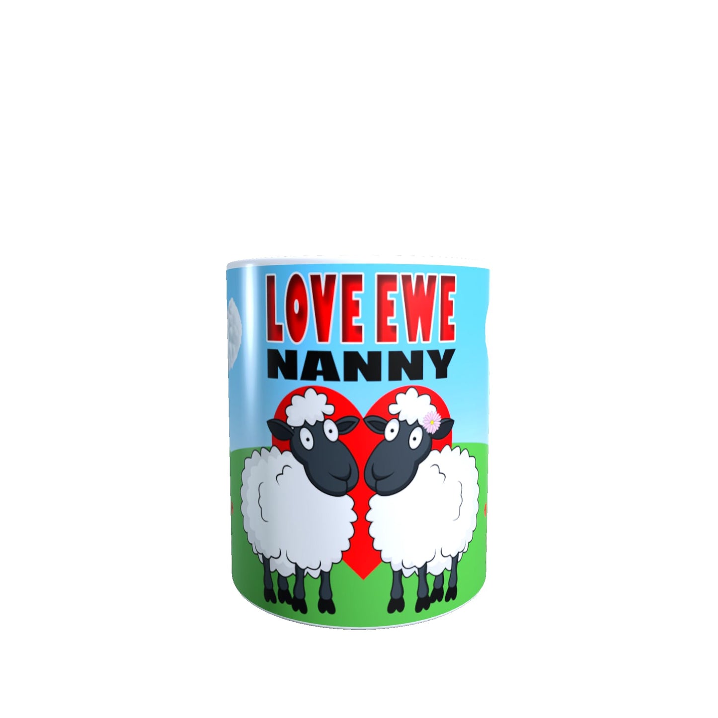 Love Ewe Personalised Two Cute Female Sheep Ceramic Mug Gift