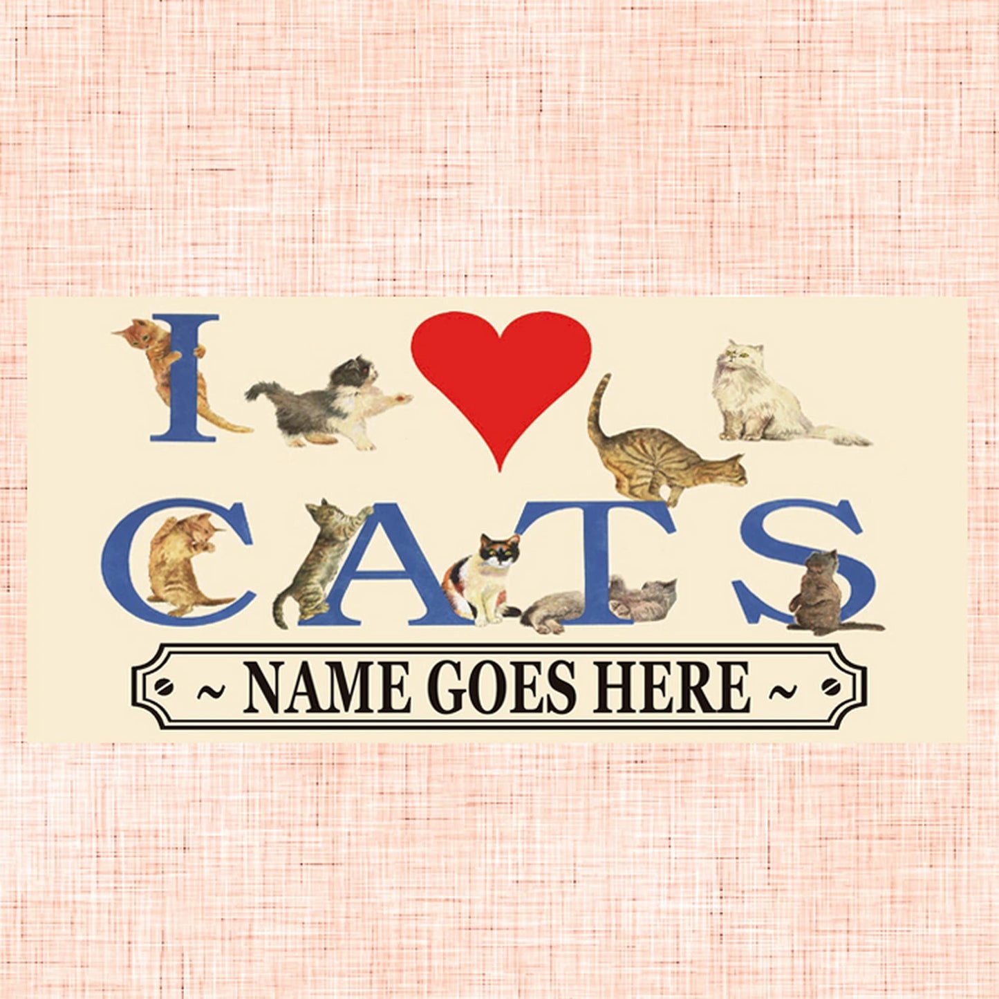 I Love Cats Personalised Ceramic Gift Mug