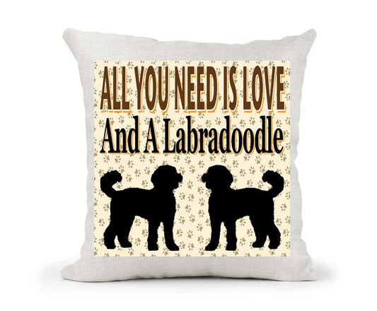 All You Need Is Love And A Labradoodle Country Canvas Style Cushion Cover Gift