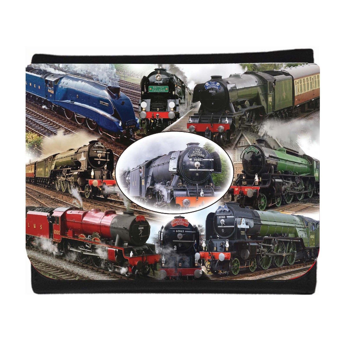 Classic Iconic Steam Locomotive Trains Wallet Gift, Multicoloured, M