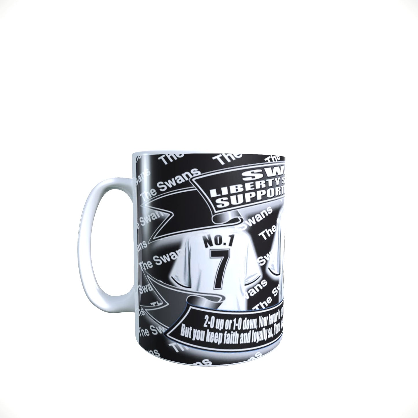 Swansea Football Team Shirt Personalised Mug Gift with Chocolate Footballs