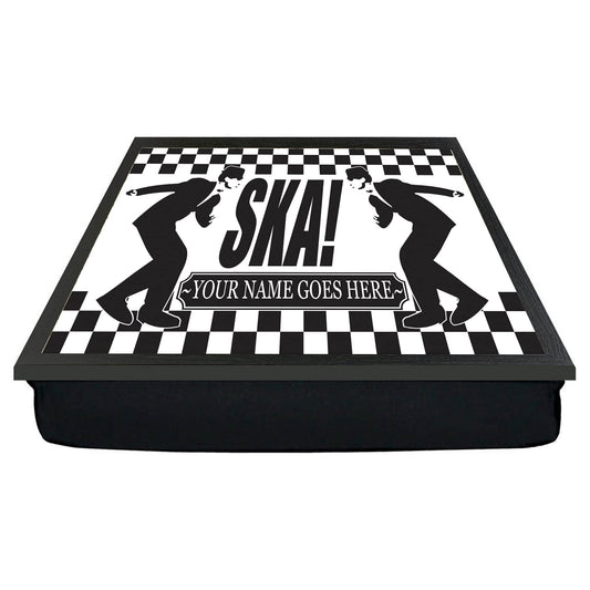 Ska! Dancer Soul Personalised Lap Tray Gift - Black Rectangular Wood, Picture Lap Tray - Free Personalisation - Perfect for TV Dinner - Made in UK