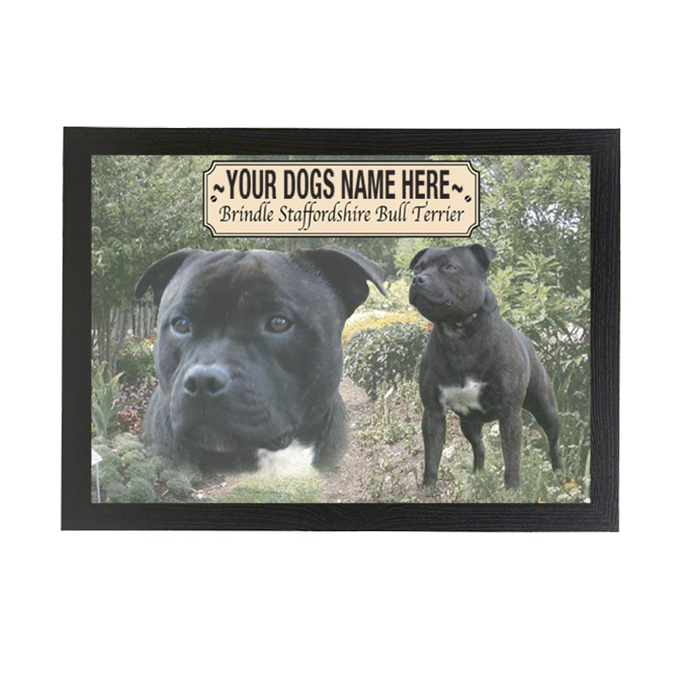 Brindle Staffordshire Staffy Bull Terrier Personalised Dog Breed Gift Lap Tray