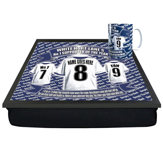 Tott United Personalised Football Club Shirt Lap Tray And Mug Gift Set