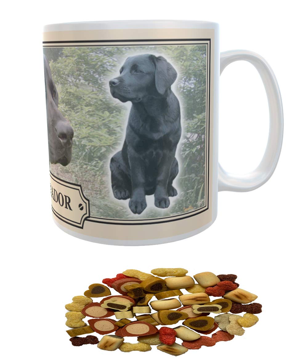 Black Labrador Dog Breed Gift Mug with Treats