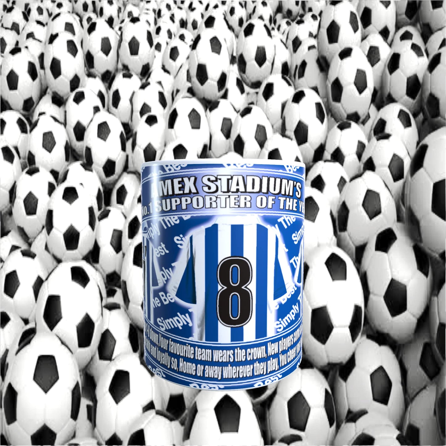 Brighton Football Team Shirt Mug Gift with Chocolate Footballs