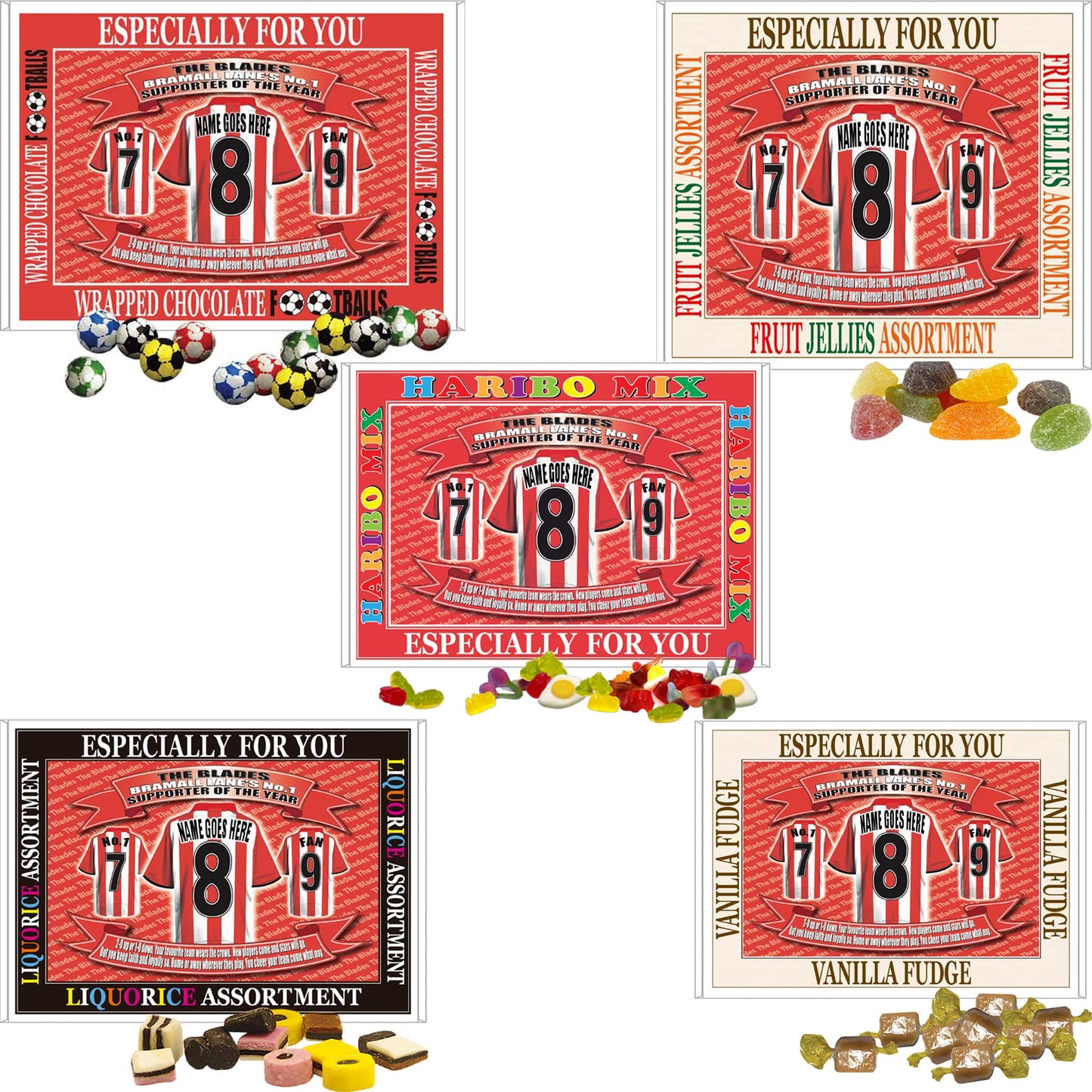 Sheffield U Personalised Football Shirt Gift Boxed Sweets