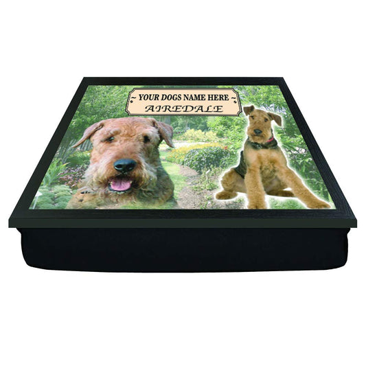 Airedale Personalised Dog Breed Gift Lap Tray