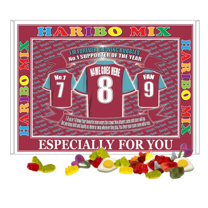 West H Utd Football Shirt Personalised Gift Boxed Sweets