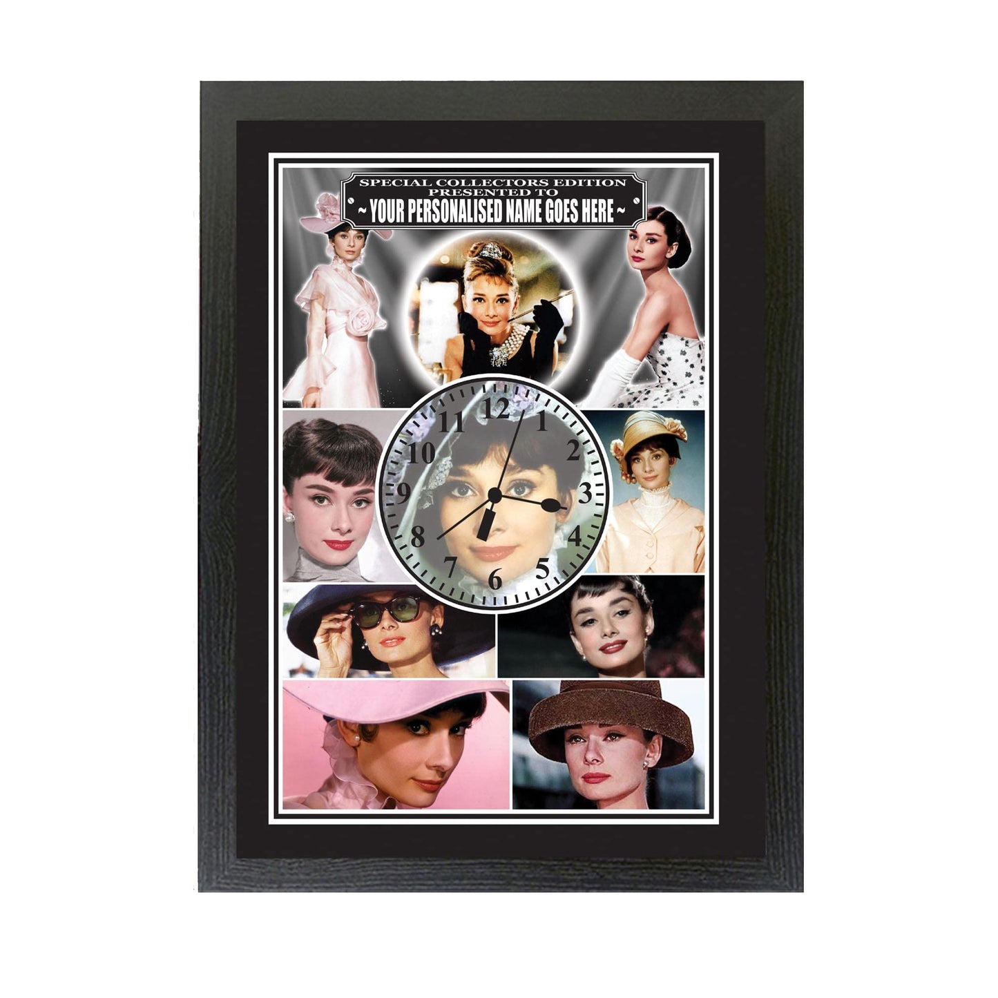 Hepburn Celebrity Icon Personalised Wall Clock Movie Star*Audrey