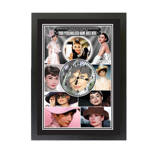Hepburn Celebrity Icon Personalised Wall Clock Movie Star*Audrey