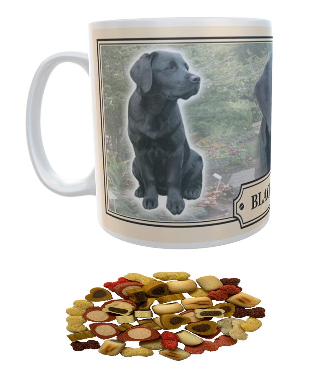 Black Labrador Dog Breed Gift Mug with Treats
