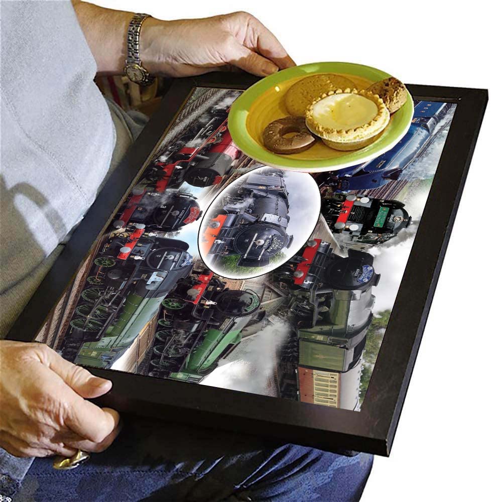 Classic Steam Locomotive Train Lap Tray Present Gift, Multicolour, M, (CSLT_LT_NP)