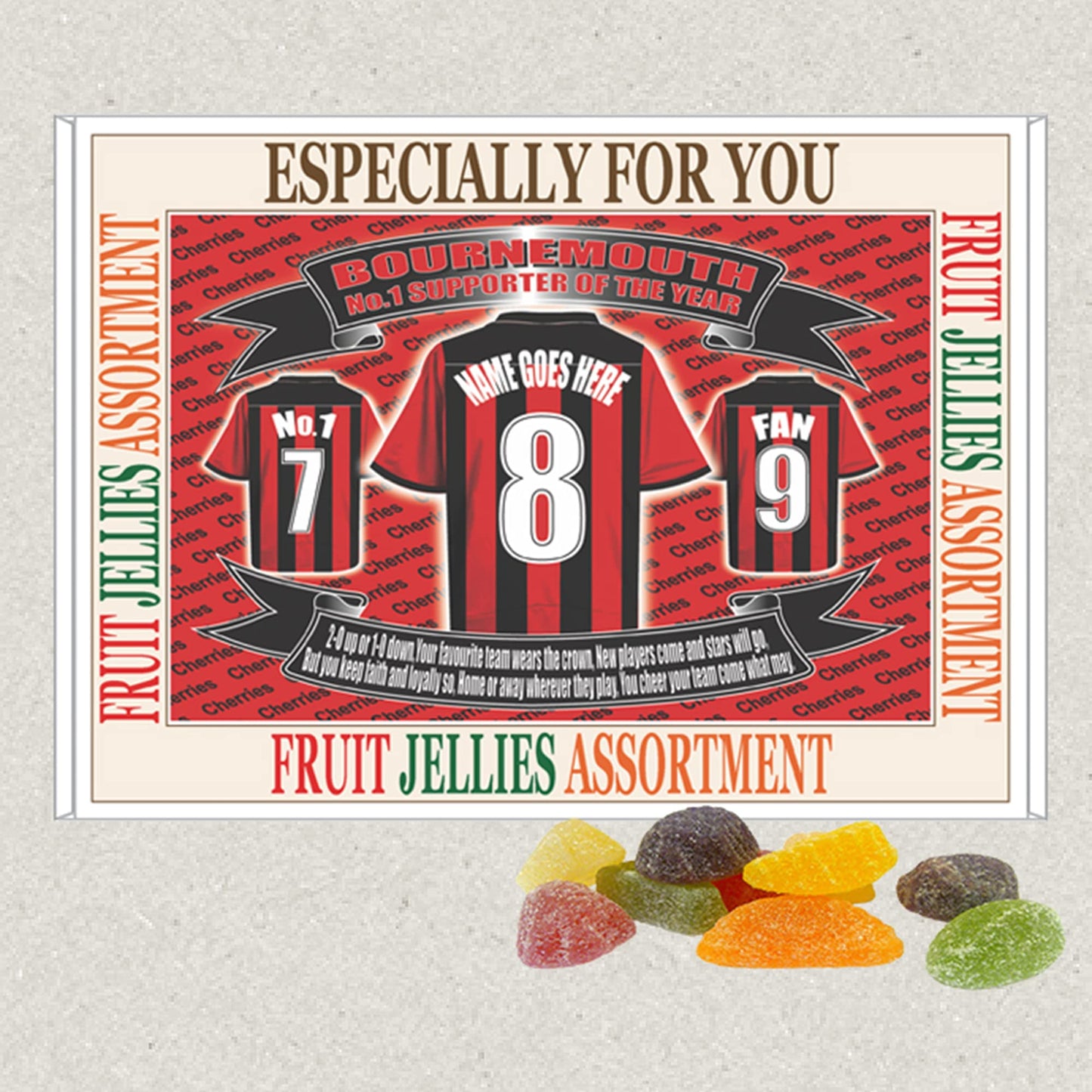 Bournemouth Personalised Football Shirt Gift Boxed Sweets