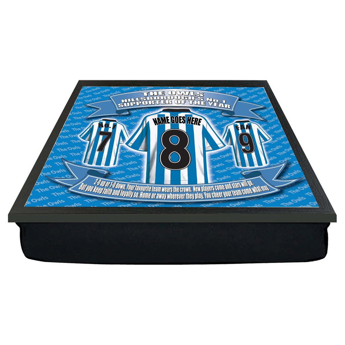 Sheff Wed Personalised Football Shirt Lap Tray Gift