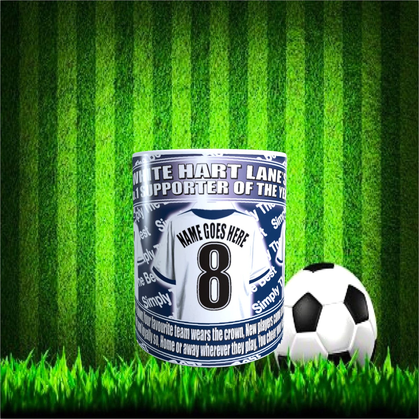 Tott Personalised Football Team Shirt Mug Gift with Chocolate Footballs
