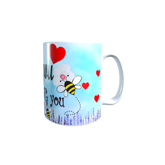 Honeycomb Blue Red Love Hearts Valentine's Day Any Occasion Mug Gift