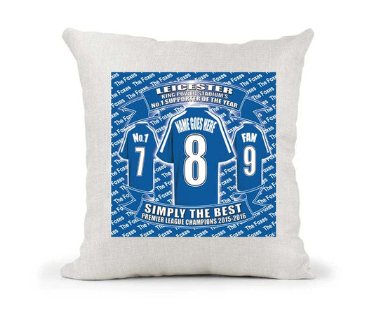 Leicester City Personalised Football Country Canvas Style Cushion Cover Gift