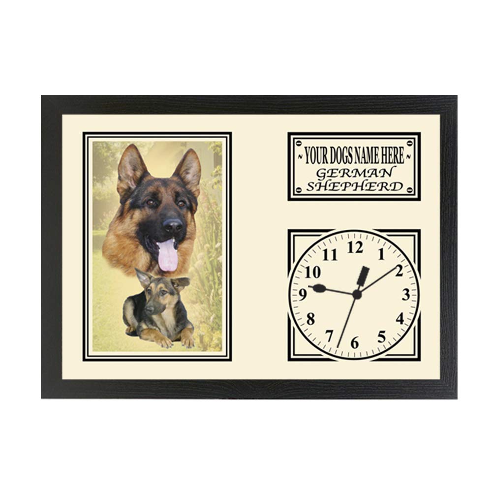 German Shepherd Alsatian Personalised Dog Breed Gift Clock