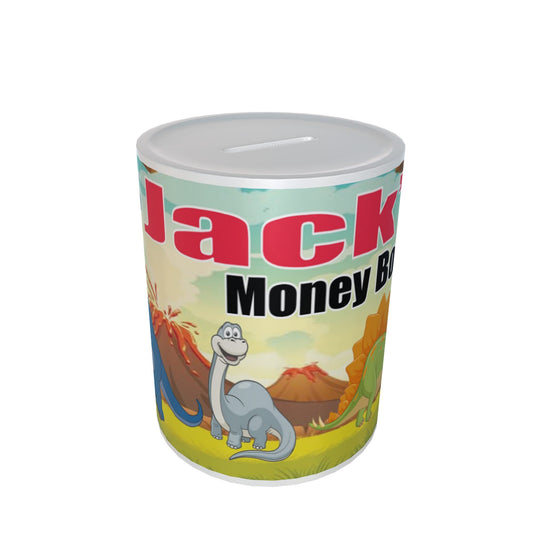 Personalised Kids Dinosaur Ceramic Piggy Bank Money Box Gift