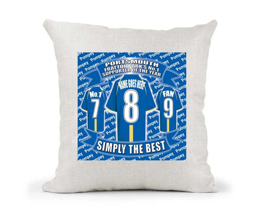 Portsmouth Personalised Football Country Canvas Style Cushion Cover Gift