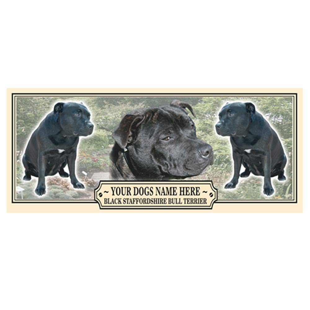 Black Staffordshire Bull Terrier Personalised Dog Breed Gift Mug with Treats