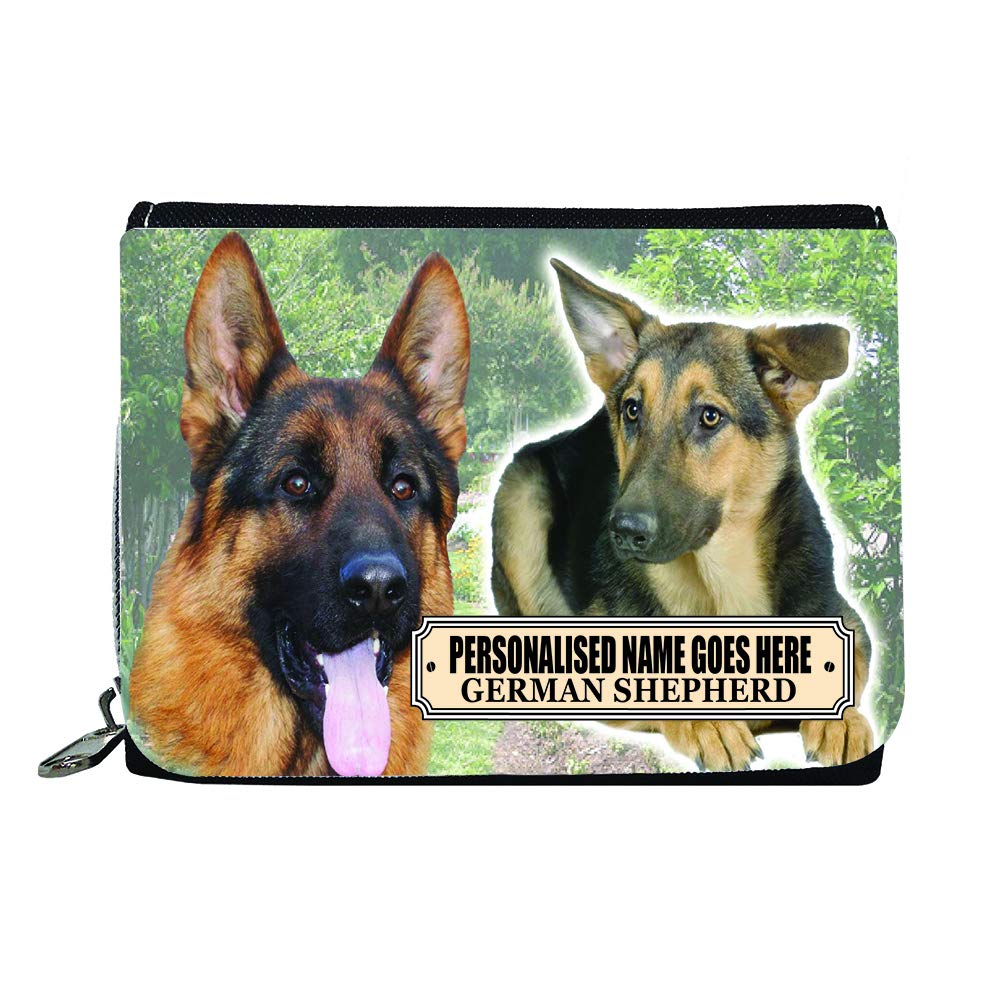German Shepherd Alsatian Personalised Dog Breed Gift Purse, Multicolour, M