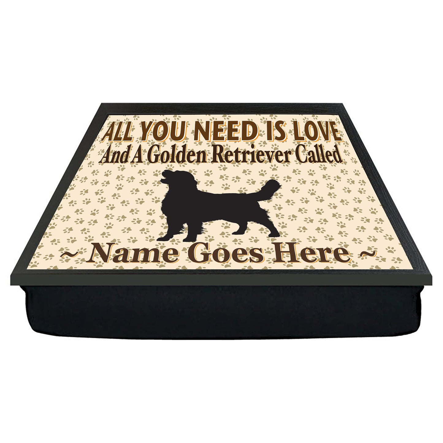 All You Need Is Love Golden Retriever Personalised Dog Breed Cushion Lap Tray Bean Bag Gift