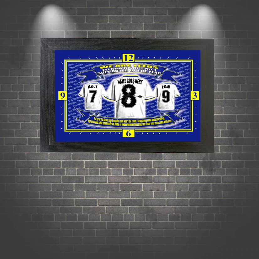 Leeds U Personalised Football Shirt Clock Gift Present
