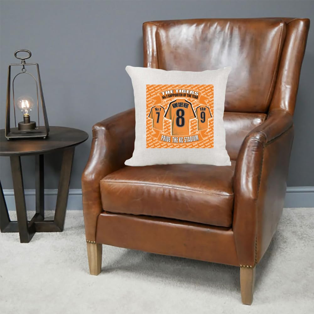 Hull Personalised Football Country Canvas Style Cushion Cover Gift