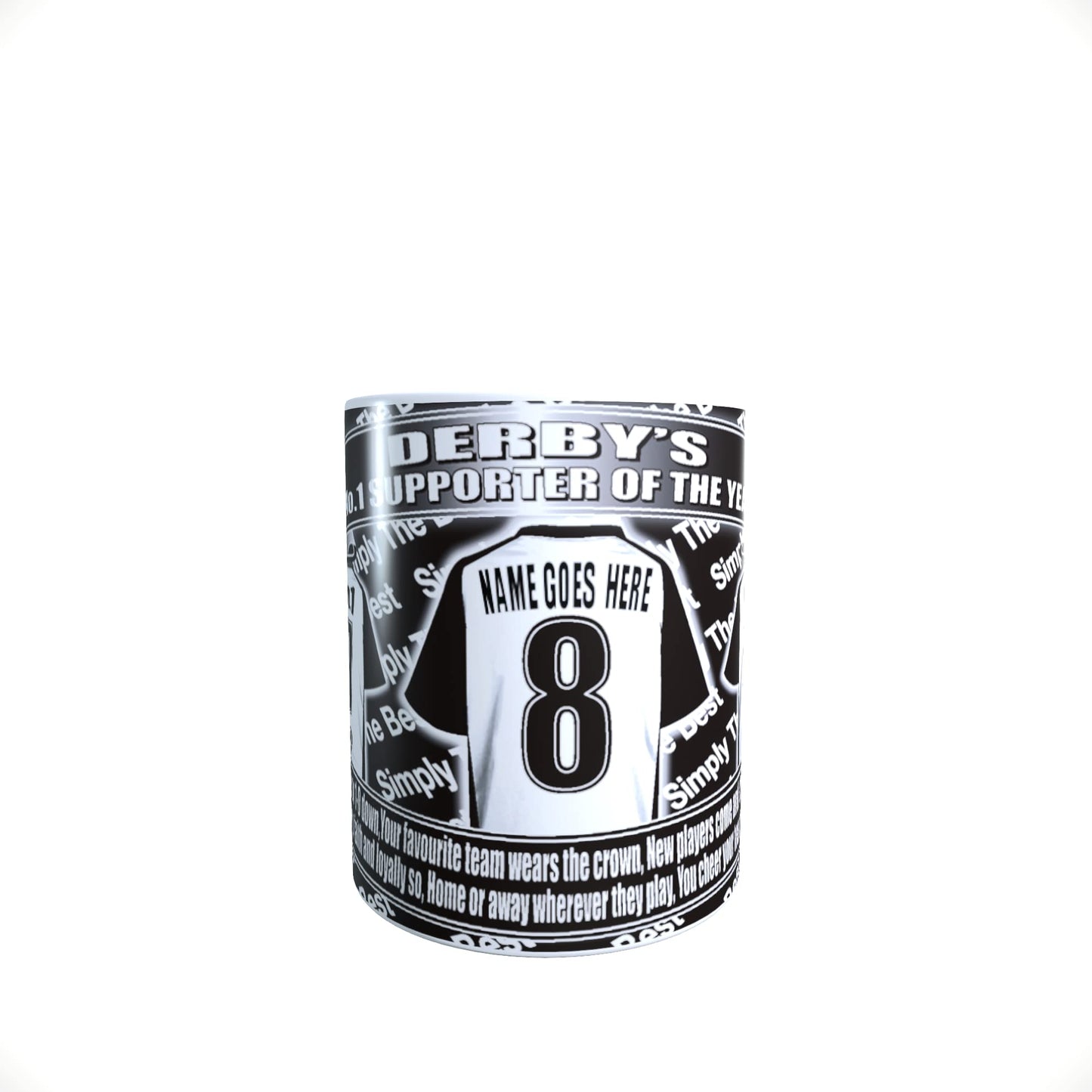 Derby Football Team Shirt Personalised Mug Gift with Chocolate Footballs