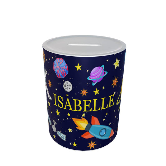 Junior Fun Space Themed Personalised Money Box Gift