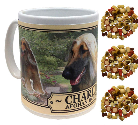 Afghan Hound Personalised Dog Breed Gift Mug with Treats