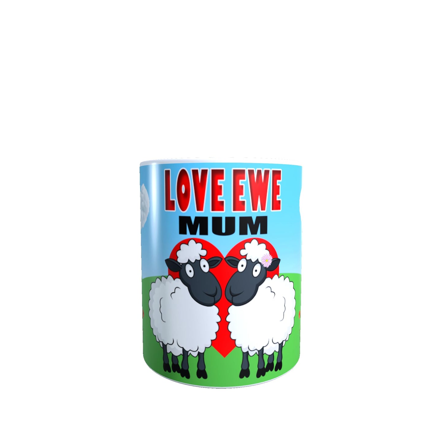 Love Ewe Personalised Two Cute Female Sheep Ceramic Mug Gift