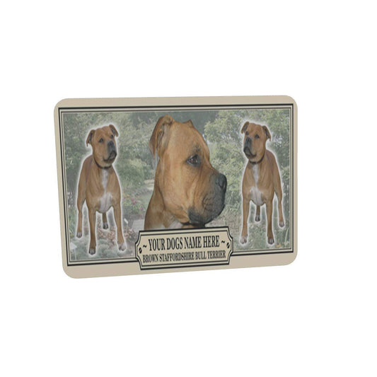 Brown Staffordshire Bull Terrier Personalised Dog Breed Mouse Mat Gift