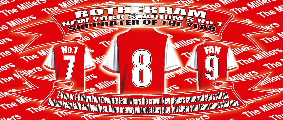 Rotherham Football Shirt Silver Aluminium Two Lid Unisex Water Bottle Gift