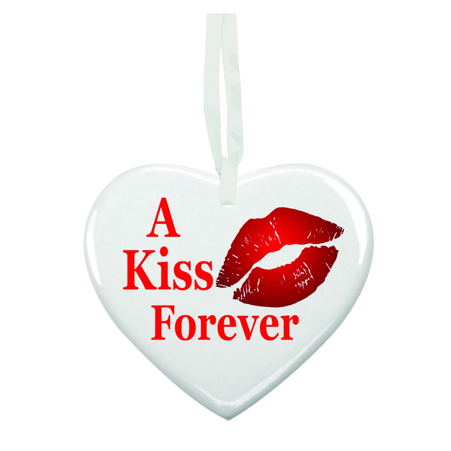 A Kiss Forever Ceramic Hanging Heart Keepsake Gift For Him Or Her