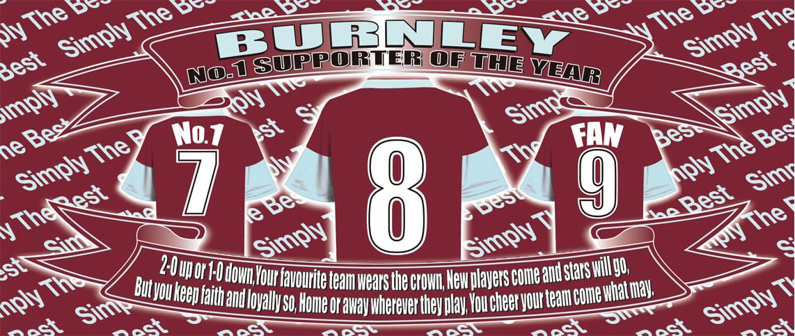 Claret (Burn) ley Football Shirt Silver Aluminium Two Lid Unisex Water Bottle Gift