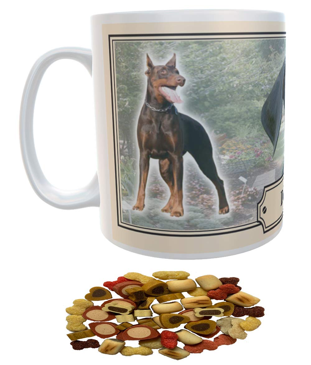 Doberman Dog Breed Gift Mug with Treats